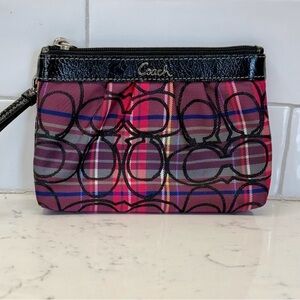 Coach Poppy Collection Signature Tartan Plaid Wristlet
